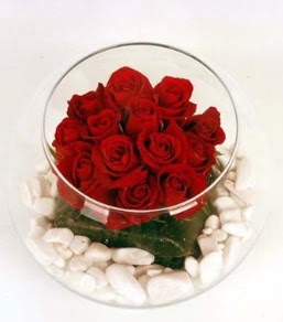 Cam fanusta 11 adet kırmızı gül  Afyon çiçek gönderme 