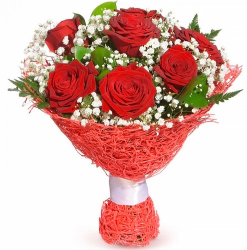 7 adet kırmızı gül buketi  Afyon çiçekçiler 
