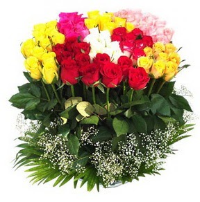  Afyon çiçek mağazası , çiçekçi adresleri  51 adet renkli güllerden aranjman tanzimi