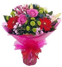 Karışık mevsim çiçekleri demeti  Afyon online çiçek gönderme sipariş 
