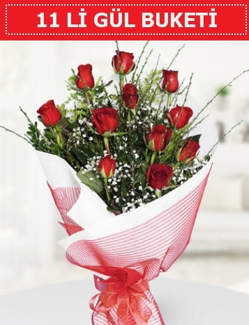 11 adet kırmızı gül buketi Aşk budur  Afyon çiçek gönderme sitemiz güvenlidir 